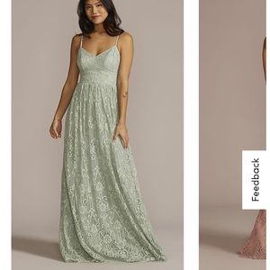 Meadow green full length bridesmaid's dress, size 26